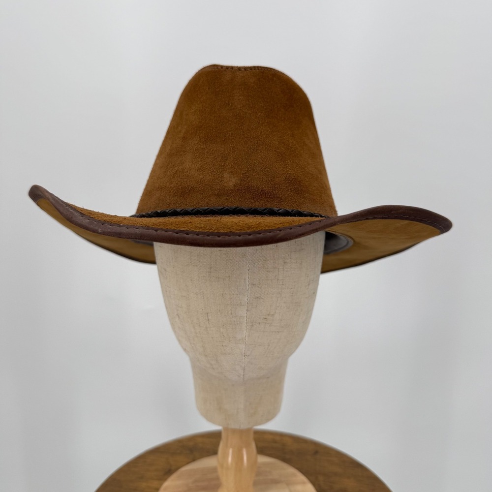 Vintage San Zeno Plainsmen Brown Suede Leather Handmade California Cowboy Hat